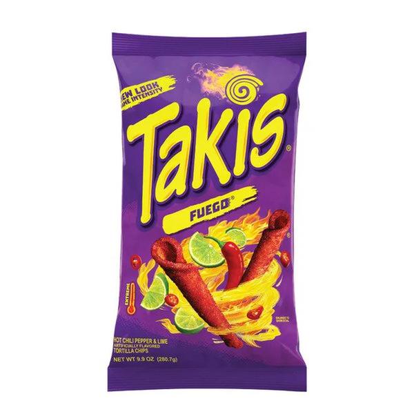 TAKIS FUEGO HOT CHILI PEPPER & LIME CHIPS (9.9 oz)